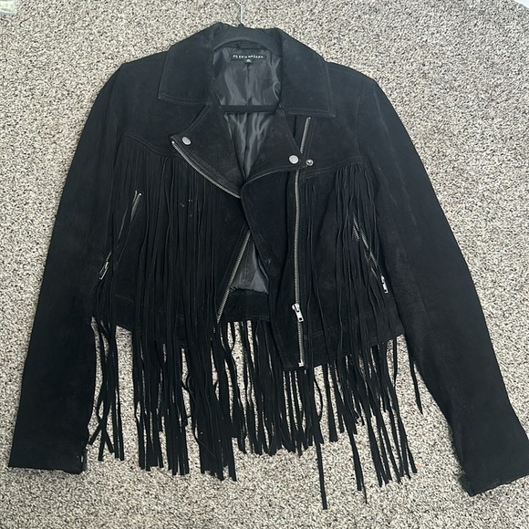 P.S Erin wasson block sued leather French moto jacket size medium - Picture 1 of 8
